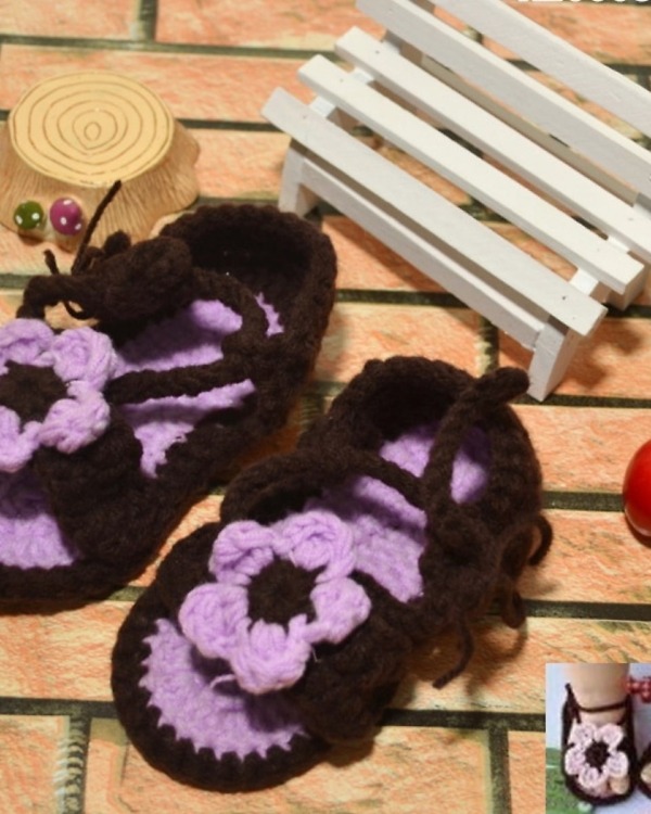 Brown and lavender slip-ons for little girls, stylish and cute for parties or gifting