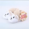 Bear-shaped beige and white shoes for toddler girls, cute and comfortable for gifting or events