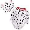 White baby boy romper with cap stylish printed outfit gift