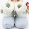 Light blue and white fur baby boy warm shoes, stylish and festive
