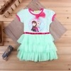 Pretty light green newborn girl frozen-themed dress, festive and cute