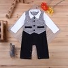 Black and white infant formal wear with check tuxedo, stylish and cute for weddings or gifting