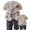 Formal party dress for boys in beige and grey, stylish and cute for weddings or gifting