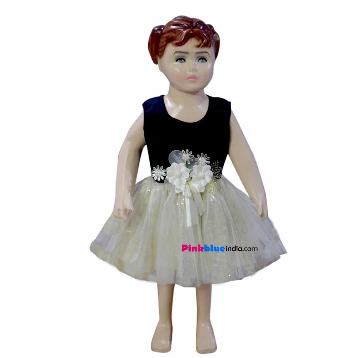 Black and golden shimmery little princess dress, stylish and festive