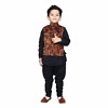 Black boys kurta pajama with printed jacket, festive stylish