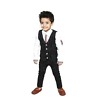 Formal birthday dress for boys, white shirt with black trousers and waistcoat, stylish