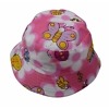 Pink cotton baby hat with floral bees print soft gift