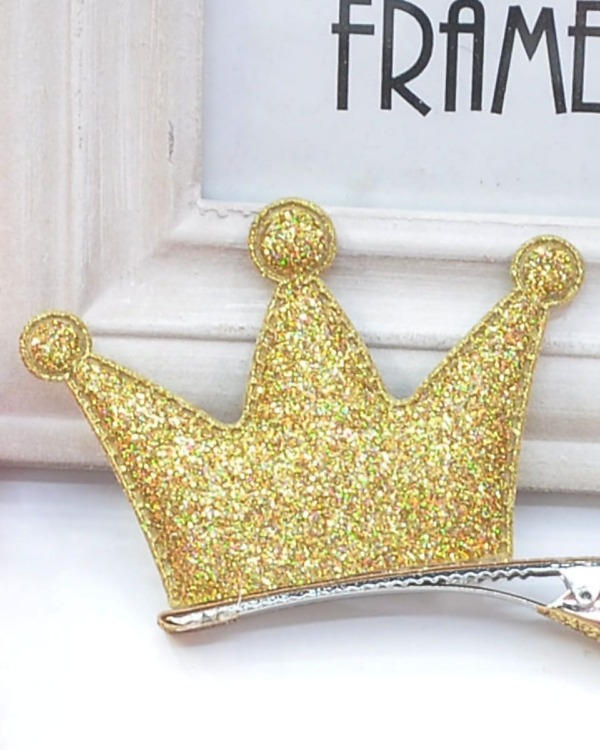 Baby hair princess clip golden crown, cute party accessory