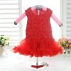 Red infant romper for baby girl festive wear gift idea