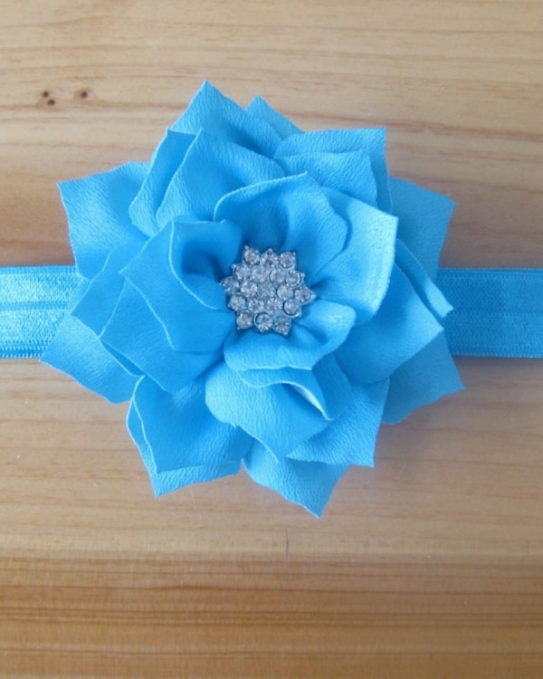 Sky blue flower headband for kids, stylish festival accessory, cute gift idea