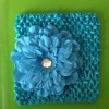 Sky blue crochet floral hairband, toddler girl, birthday or party, cute accessory