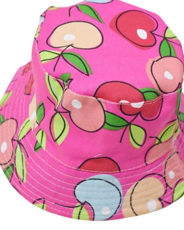 Pink baby girl hat with fruit print cute summer gift