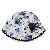 White baby hat with blue floral print adorable gift for newborn