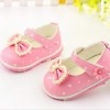 Baby pink shoes for girls with pearls, stylish and cute for weddings or gifting
