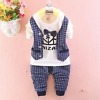Blue white check kids formal dress, stylish party outfit