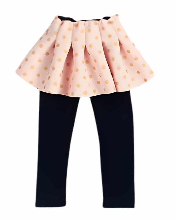 Toddler Girl Peach Skirt Outfit Casual Wear Pink Blue India front view