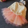 Peach and off-white frock for children, stylish and elegant for special occasions