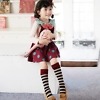 Pink and blue polka dots kids girl dress, playful and stylish for parties