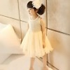 Shimmery bodice apricot kids dress, stylish and cute for parties