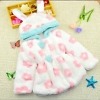 Warm winter jacket, baby girls festive party outfit, stylish and cozy