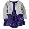 Purple 2-piece winter dress for baby girls, cozy and stylish for parties