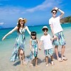 Blue pink matching outfits for family, comfortable and stylish for summer outings