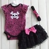 Pink black heart print baby girl bodysuit adorable gift for newborn