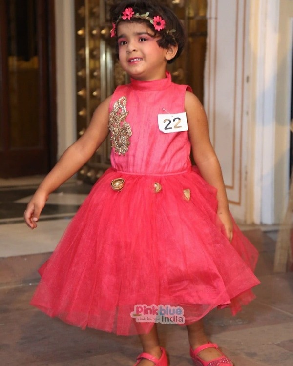 Hot pink wedding dress for girls, stylish and party-ready
