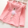 Cut salmon baby girl top with dancing lady, cute and stylish for gifting or festive occasions