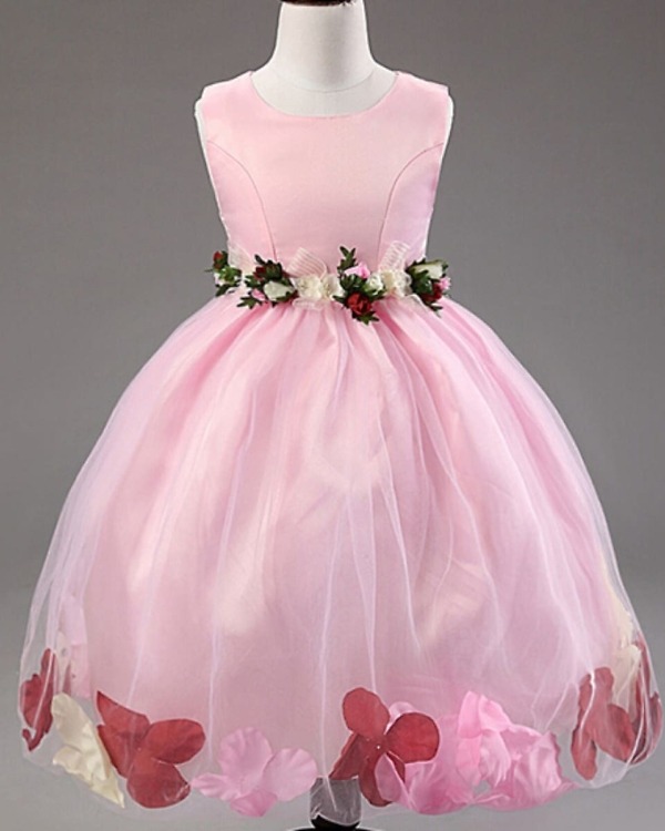 Splendid pink birthday party designer frock for girls, stylish and cute