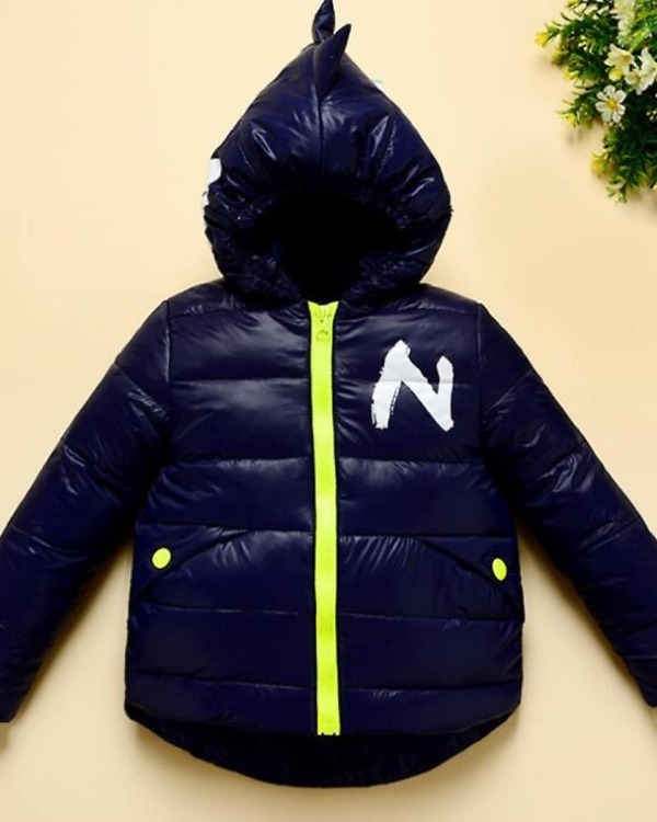 Kids hooded down winter coat, stylish and cozy for festivals or gifting