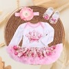 1st birthday princess crown one-piece romper tutu set for baby girls, cute outfit