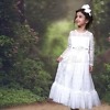 White baptism dress, baby girl formal party outfit, cute and elegant