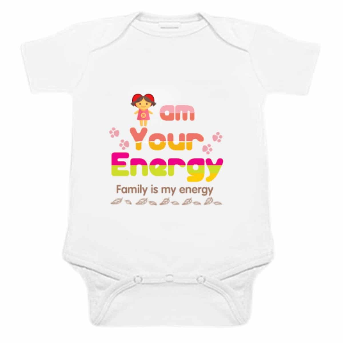 Baby romper white family quote print comfortable cute daily wear