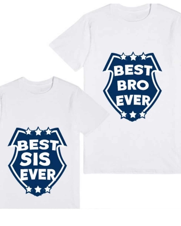 Kids sibling tshirt best bro sis white print comfortable special occasion wear