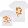 Kids sibling tshirt big small quote white design comfortable special occasion wear