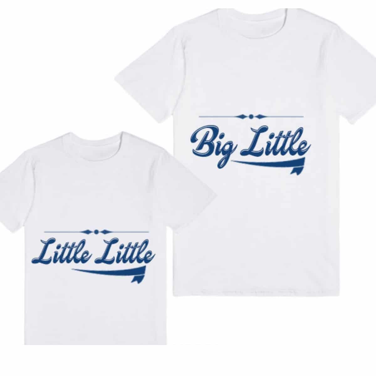 Kids sibling tshirt big little brother sister white print comfortable special occasion wear