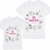 Mother daughter matching tshirt queen princess print white comfortable special occasion wear
