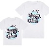 Kids sibling tshirt happy place white printed design comfortable special occasion wear