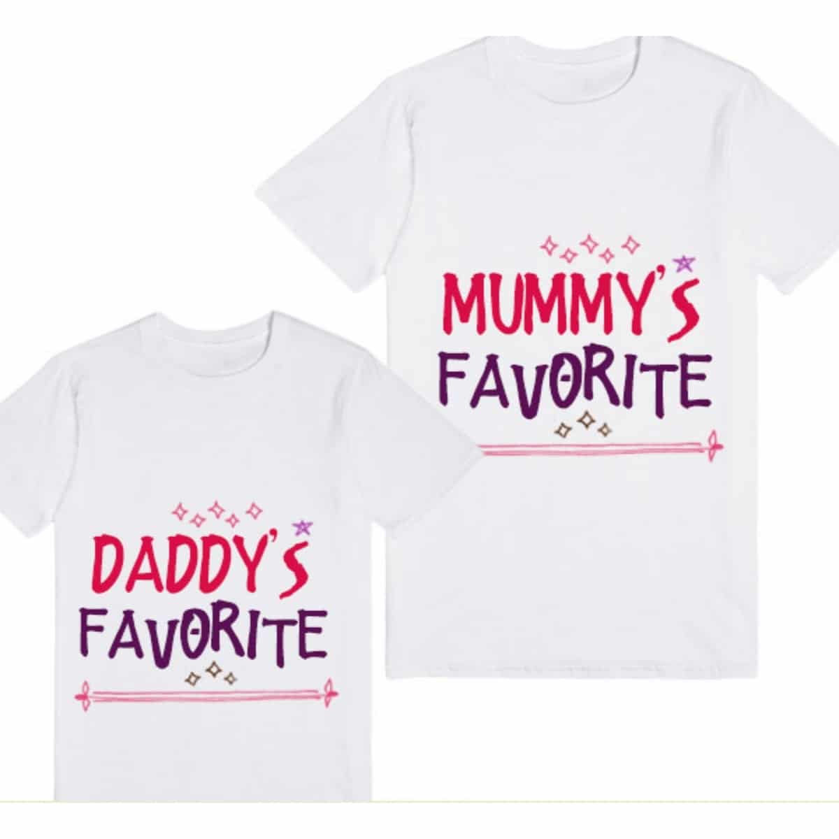 Kids family matching tshirt mommy daddy favourite white print comfortable special occasion wear