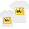 Kids family tshirt mommy boy daddy girl white print comfortable special occasion wear