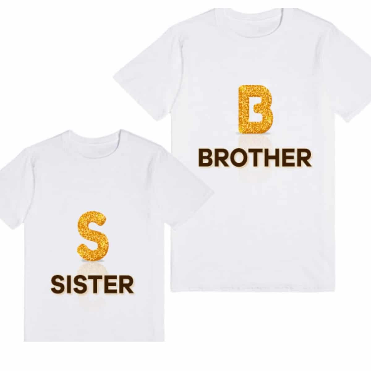 Kids sibling matching tshirt brother sister white print comfortable special occasion wear