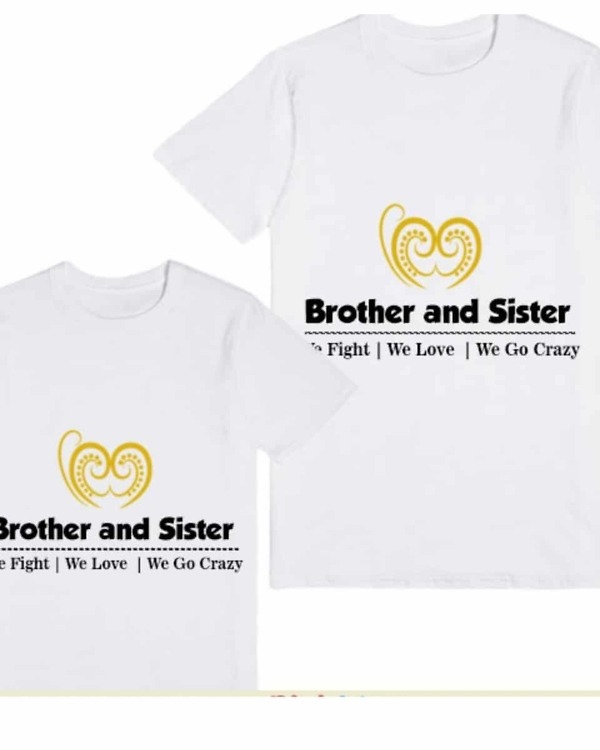 Kids sibling tshirt brother sister quote white design comfortable special occasion wear