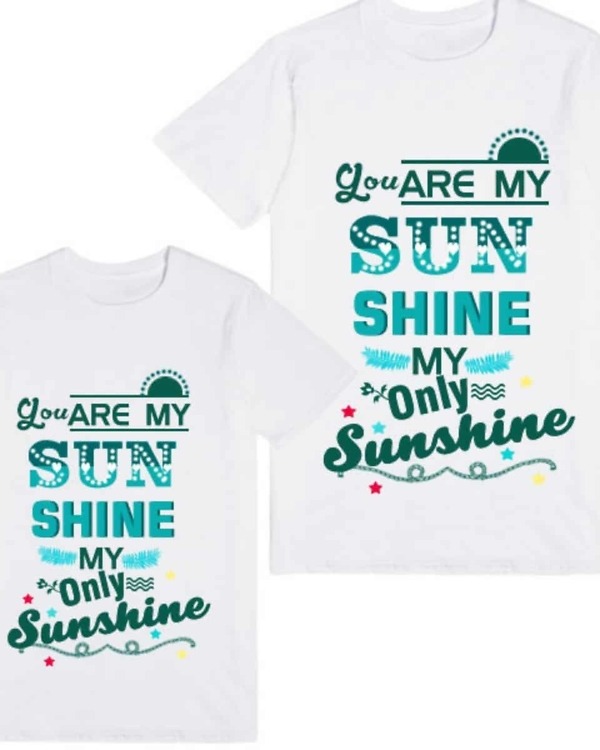 Family matching tshirt sunshine quote white print comfortable special occasion wear