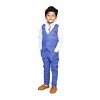 Baby boys 3-piece party suit, blue waistcoat & pants, stylish