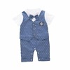 Infant toddler boys party style birthday romper with cute bow tie, stylish and festive