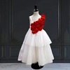 Little princess 3D rose flower wedding party dress for girls, elegant and stylish