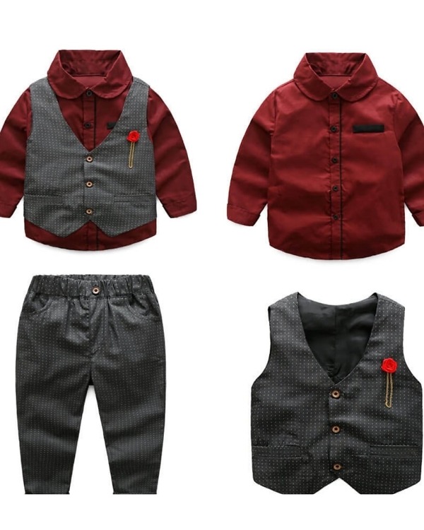 Baby boys 3-piece gentleman set, navy, wedding & stylish