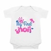 Personalized first Holi romper for newborns, playful festival outfit