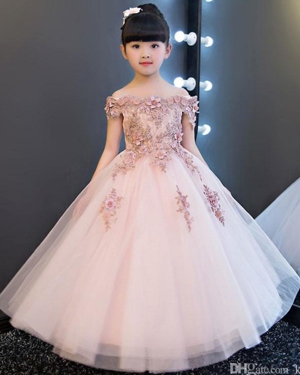 Peach shoulderless dress for girls, stylish birthday or party outfit, cute gift